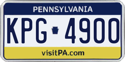 PA license plate KPG4900