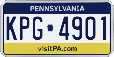 PA license plate KPG4901