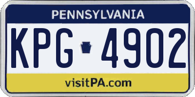 PA license plate KPG4902