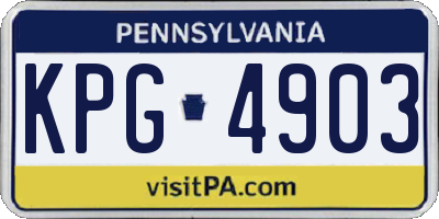 PA license plate KPG4903