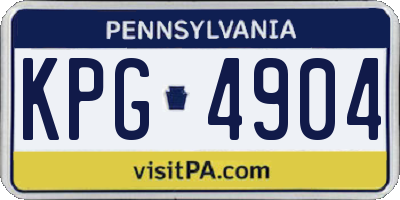 PA license plate KPG4904