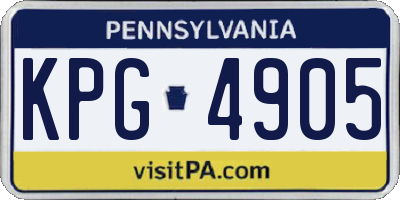 PA license plate KPG4905