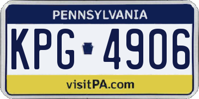 PA license plate KPG4906