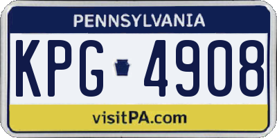 PA license plate KPG4908