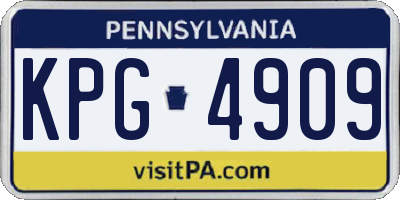 PA license plate KPG4909