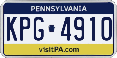 PA license plate KPG4910
