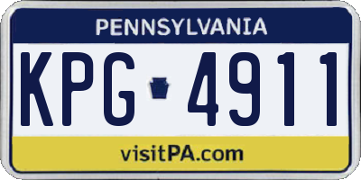 PA license plate KPG4911