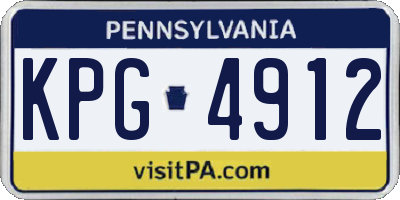 PA license plate KPG4912