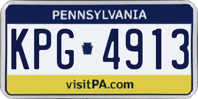 PA license plate KPG4913