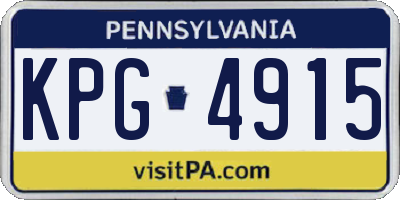 PA license plate KPG4915