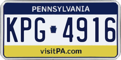 PA license plate KPG4916