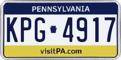 PA license plate KPG4917