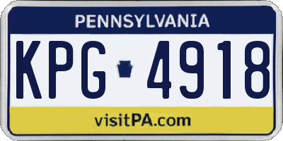 PA license plate KPG4918