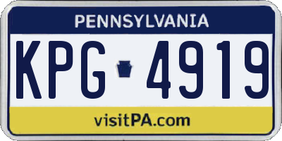 PA license plate KPG4919