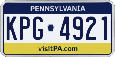 PA license plate KPG4921
