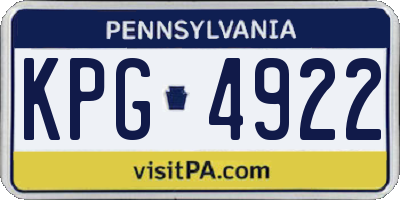 PA license plate KPG4922