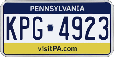 PA license plate KPG4923