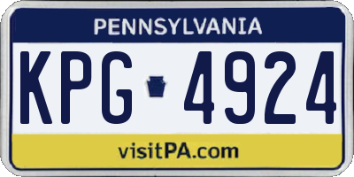 PA license plate KPG4924
