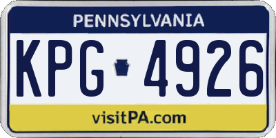 PA license plate KPG4926