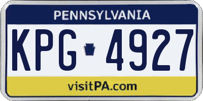 PA license plate KPG4927