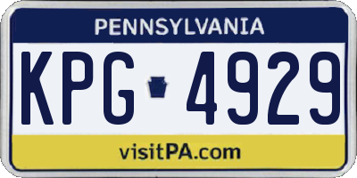 PA license plate KPG4929