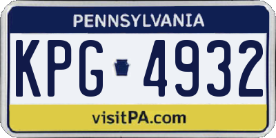 PA license plate KPG4932