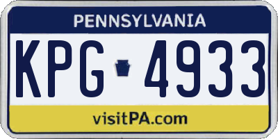 PA license plate KPG4933