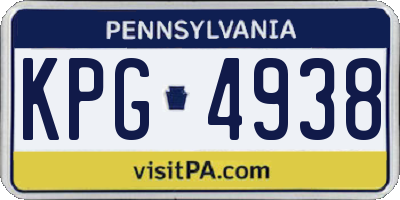 PA license plate KPG4938