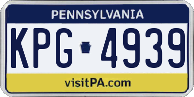 PA license plate KPG4939