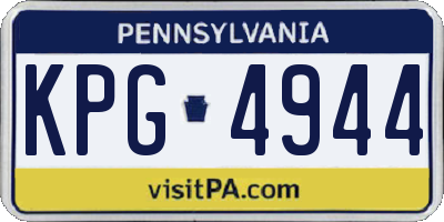 PA license plate KPG4944