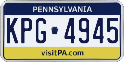 PA license plate KPG4945