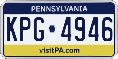 PA license plate KPG4946