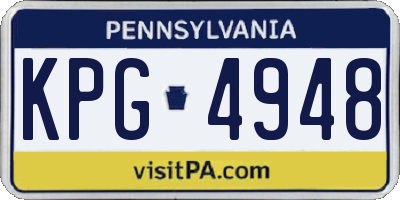 PA license plate KPG4948