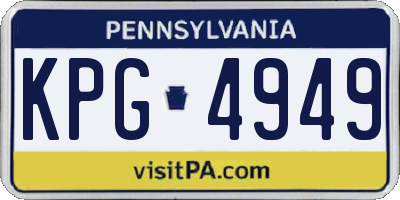 PA license plate KPG4949