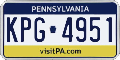 PA license plate KPG4951