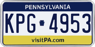 PA license plate KPG4953