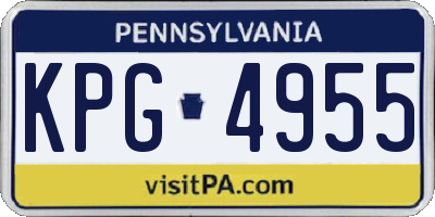 PA license plate KPG4955