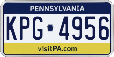 PA license plate KPG4956