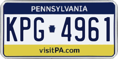 PA license plate KPG4961
