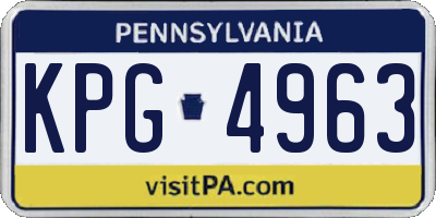 PA license plate KPG4963