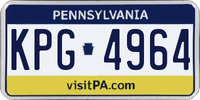 PA license plate KPG4964