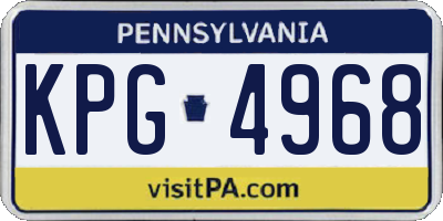 PA license plate KPG4968