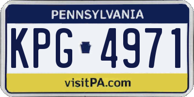 PA license plate KPG4971