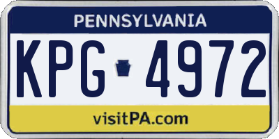 PA license plate KPG4972
