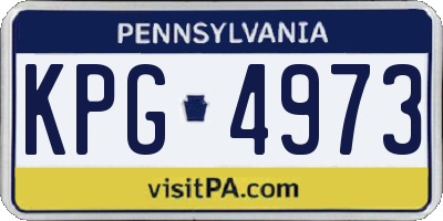 PA license plate KPG4973
