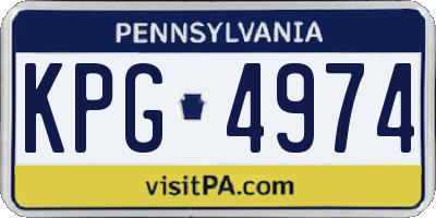 PA license plate KPG4974