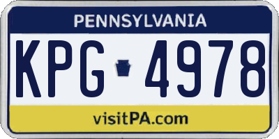 PA license plate KPG4978