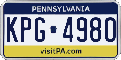 PA license plate KPG4980