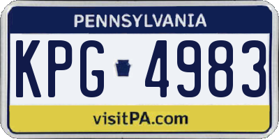 PA license plate KPG4983
