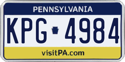 PA license plate KPG4984